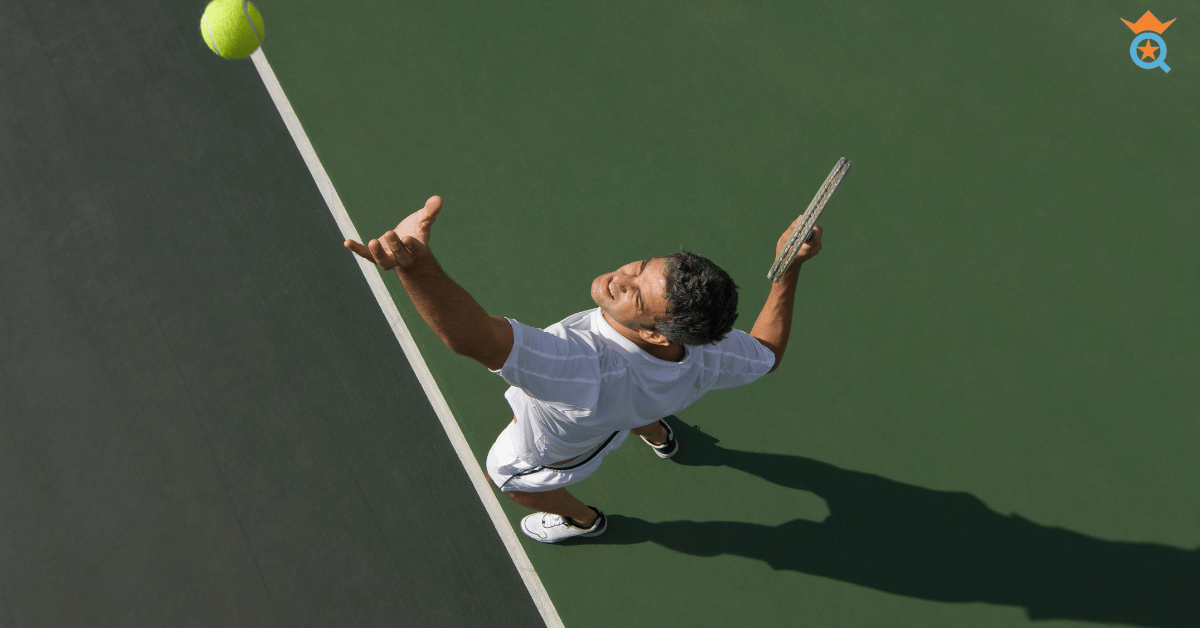 tennis athlete serving