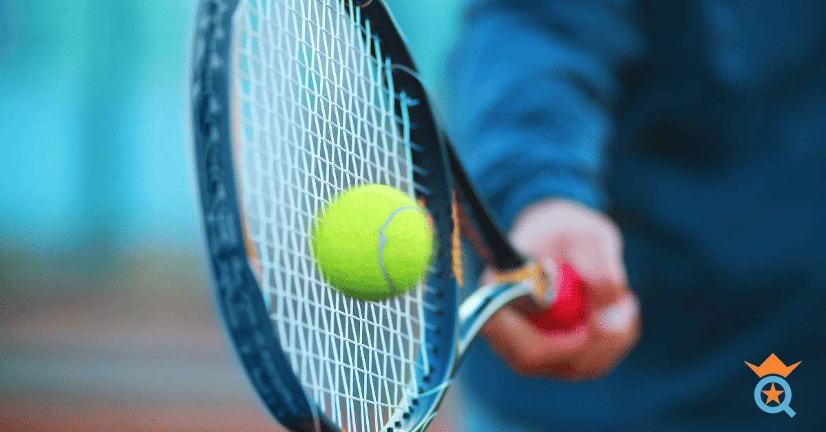 tennis ball and a racquet