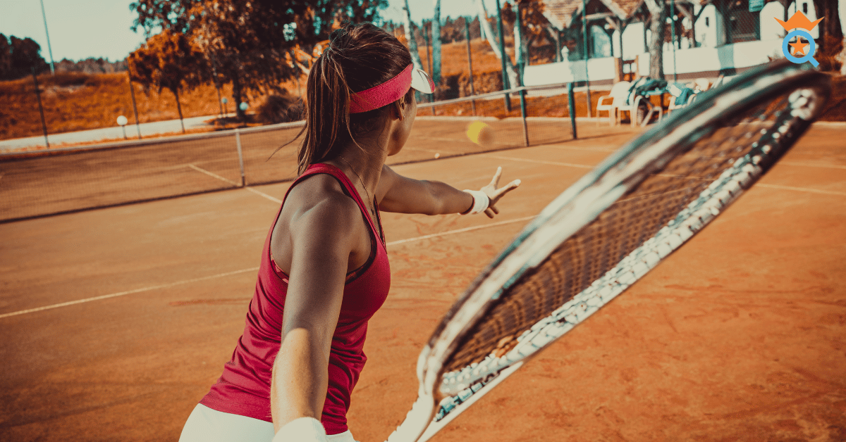 female tennis player on the court