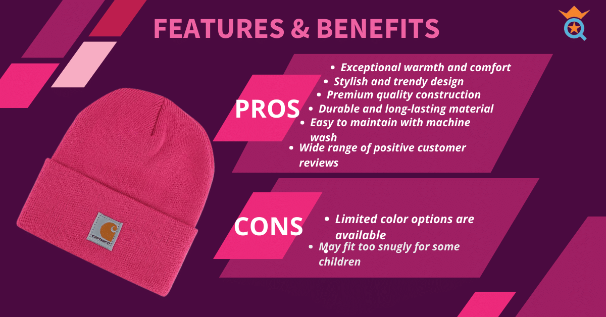 Features & Benefits of the Carhartt Kids Acrylic Watch Hat
