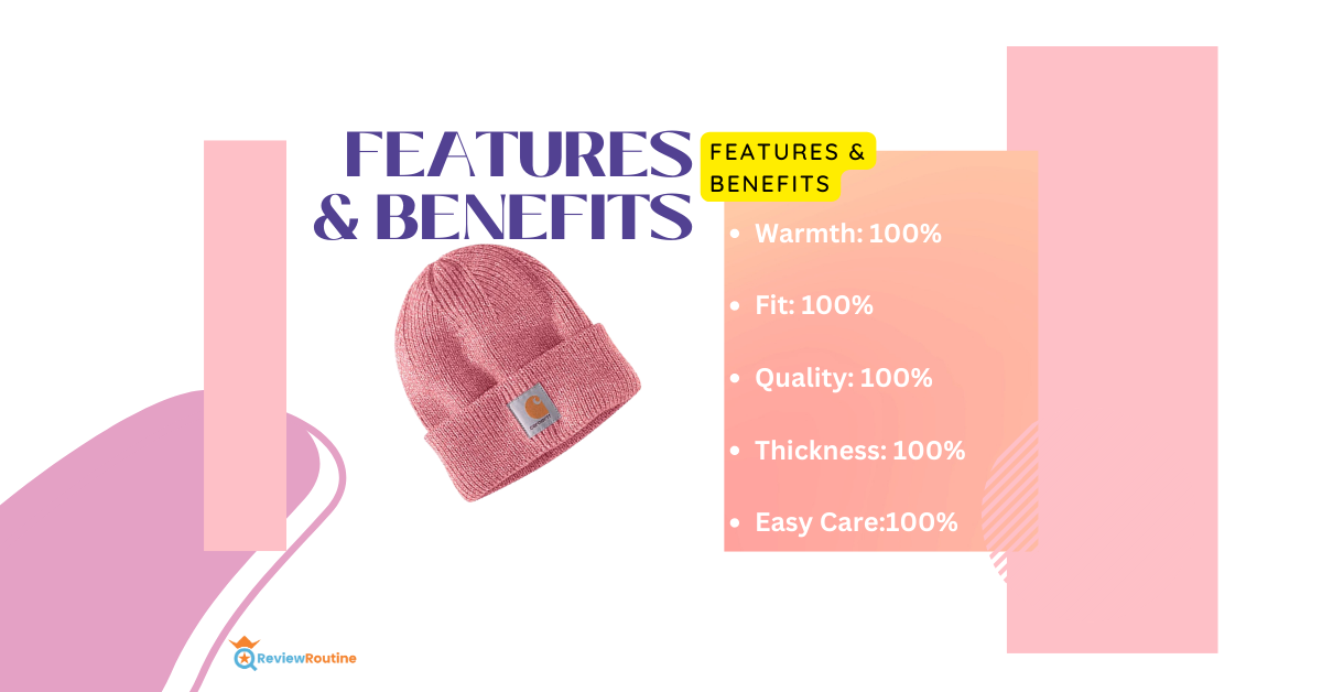 Features & Benefits of Pink Carhartt Beanie