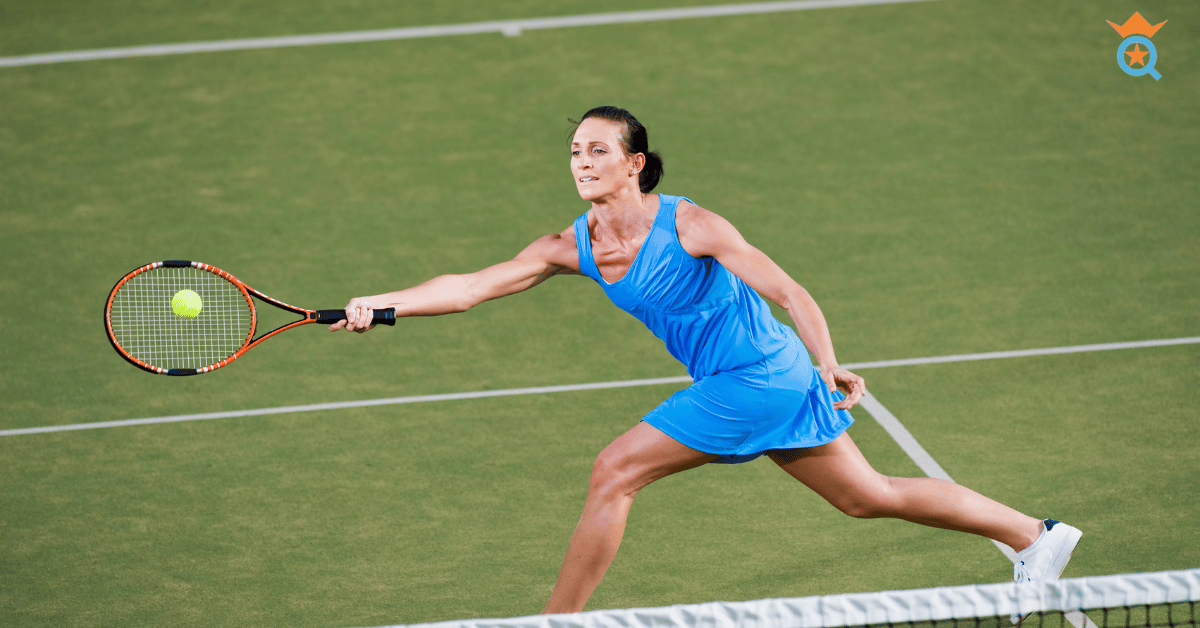 female tennis player receiving the ball